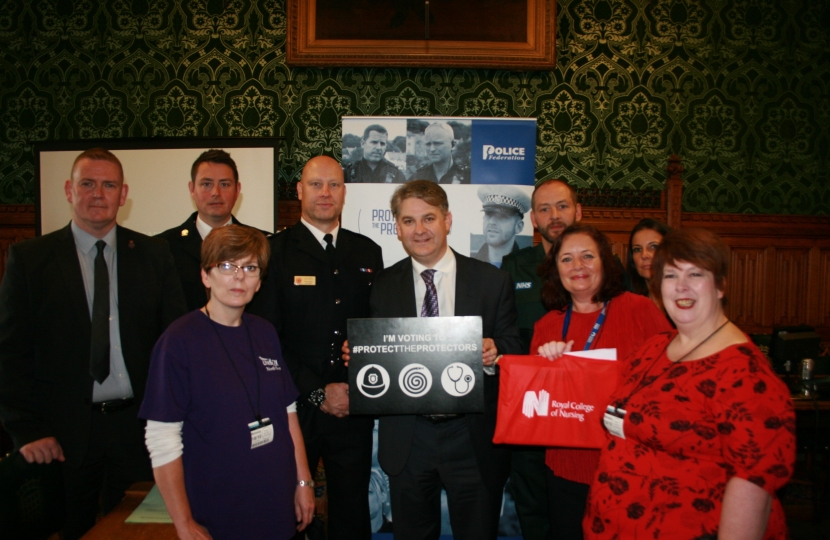 Philip meeting with emergency workers as he supports the Assaults on Emergency Workers (Offences) Bill