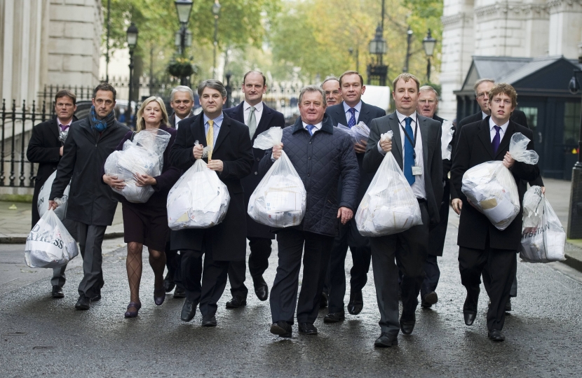 Philip with MPs walking to No.10 to hand petition 'Say No to new EU migrants' 